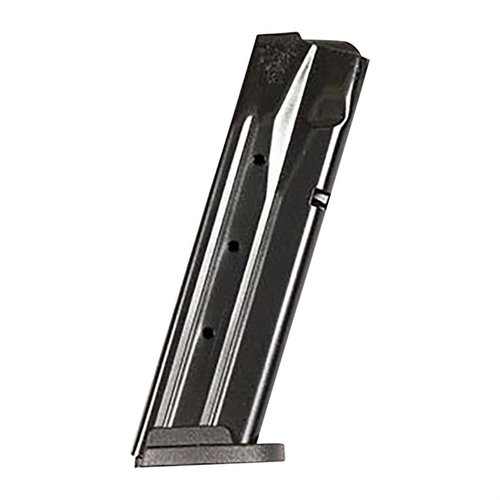 The PRO MAG SIG SAUER P320 17-round magazine features a durable heat treated carbon steel body, ensuring reliability and performance for your 9mm pistol.