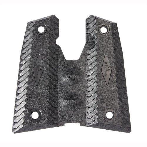 Enhance your 1911 with Pachmayr's Diamond Pro Grip, offering comfort, control, and a sleek design with low profile finger grooves for quick hand placement.