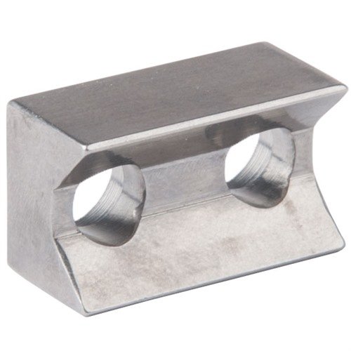 Enhance your Ruger 10/22®'s accuracy with the Power Custom stainless steel V-block, designed to eliminate barrel drop and ensure a tight fit for improved performance.