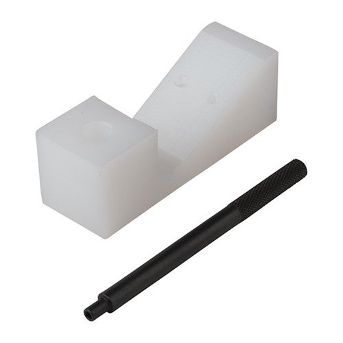 The Precision Reflex Gas Block Assembly Fixture simplifies gas tube installation and roll pin insertion, ensuring precision and ease for your gunsmithing tasks.