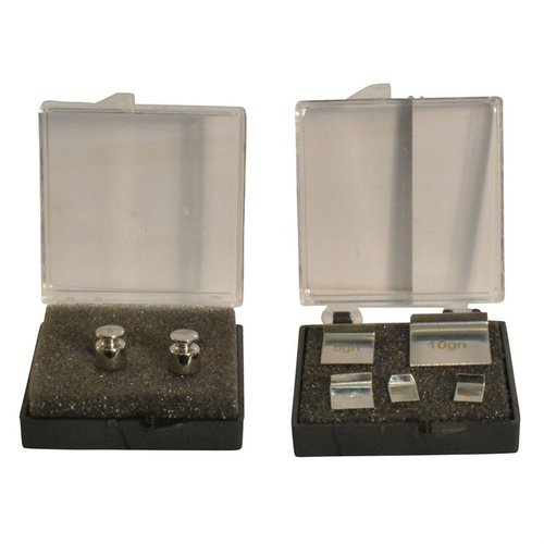 Ensure your scale's accuracy with the RCBS Standard Scale Check Weight Set, featuring multiple weights for precise calibration and reliable powder charge measurements.
