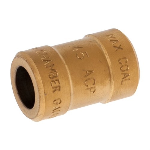 Ensure your handloaded 45 ACP ammo meets specs with the RCBS Pistol Chamber Gauge, easily checking case length, diameter, and overall cartridge length for perfect fit.