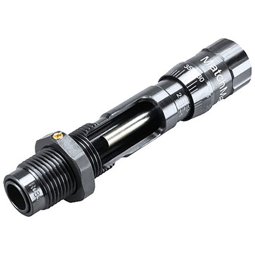 Experience precision with the RCBS MatchMaster Seater Die, featuring a bullet loading window, micrometer adjustment, and a free-floating, self-centering system.