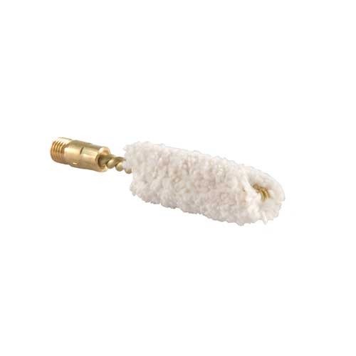 DEWEY Shotgun Bore Mops are made of 100% cotton with durable brass cores and couplings, designed for effective cleaning with standard 5/16-27 shotgun rod threads.