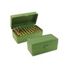 MTM CASE-GARD Flip Top Ammo Box is durable, features a 25-year hinge, Snap-Lock latch for safety, and fits various calibers, perfect for rifle enthusiasts.