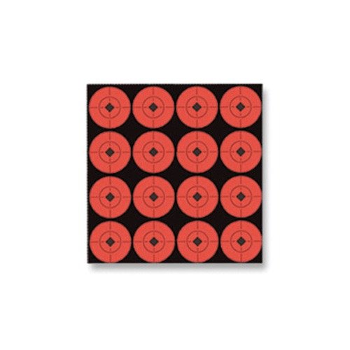 Enhance your shooting accuracy with Birchwood Casey 1.5" fluorescent target spots, featuring high visibility, self-adhesive design, and precise crosshair lines.