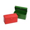 The MTM CASE-GARD Flip Top Ammo Box is durable, secure, and easy to handle, featuring a 25-year hinge guarantee and a textured finish for grip.