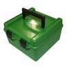The MTM Case-Gard 100 Round Ammo Box offers durable protection, adjustable trays, bullet tip safety, and a convenient handle, ideal for precise ammunition storage.