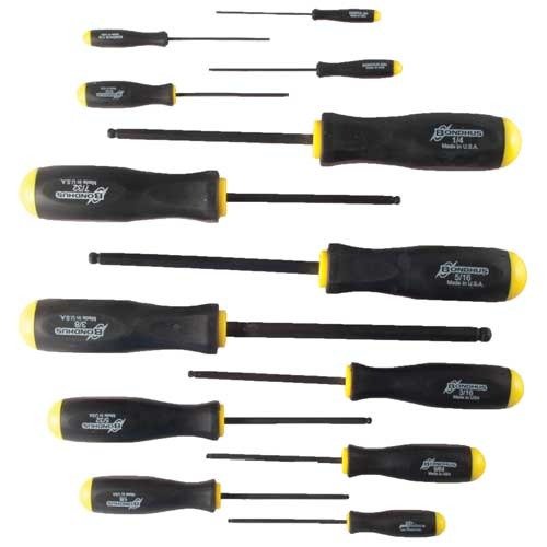 The BONDHUS 8-Piece Standard Hex Screwdriver Set offers precision and durability, featuring sizes from .050 to 5/32, ideal for gunsmithing and firearm maintenance.