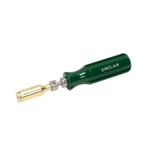 Achieve case-to-case uniformity with the Sinclair International 17/20 Caliber Piloted Flashhole Deburring Tool, featuring stainless steel neck pilots for precision.