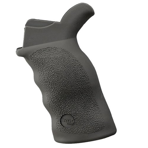 The ERGO Tactical Deluxe Grip offers a larger, textured surface for superior control, is ambidextrous, and remains effective in wet conditions, perfect for larger hands.