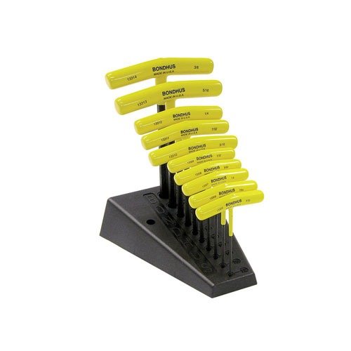 The Bondhus T-Handle Hex Tool Set features 10 precision tools with a convenient stand, ensuring easy access and organization for all your gunsmithing needs.