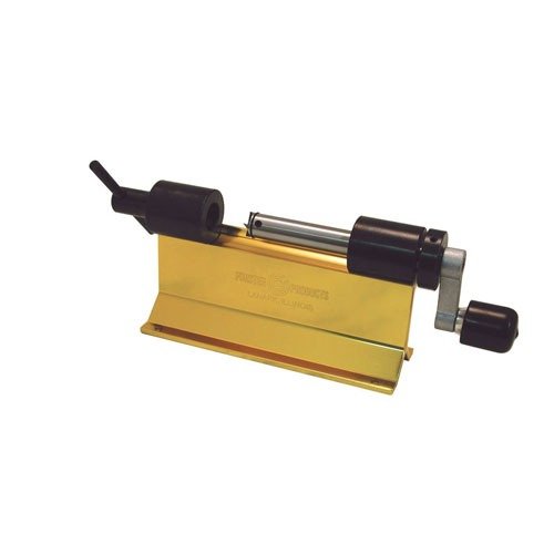 The Forster Case Trimmer offers precision trimming for various tasks, powered by a drill, and requires separate collet and pilot for optimal use.