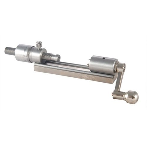 The L.E. Wilson Stainless Micro Trimmer offers precise .001" adjustments, perfect alignment, and versatility for trimming, reaming, and deburring cases.