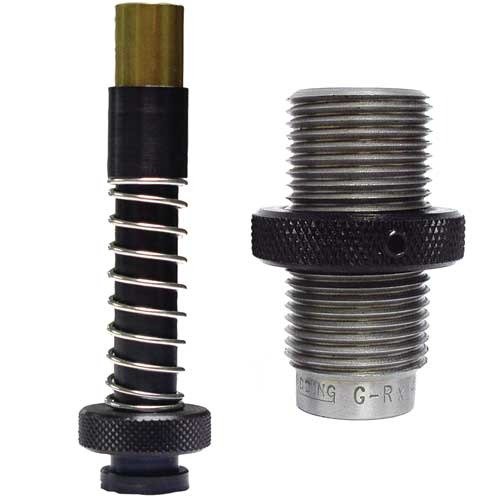 The Redding 40 S&W Carbide GRX Push Thru Size Die effectively removes case base bulges, ensuring reliable brass for reloading and optimal performance.