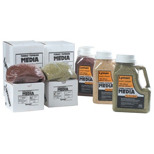 Lyman's 4.5 lbs Treated Corncob Media offers superior case cleaning with its easy pour container, ensuring efficient and effective results for your reloading needs.
