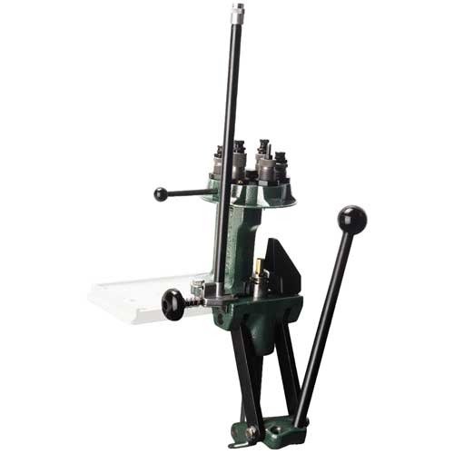 The RCBS Turret Press offers versatile reloading in single stage or progressive mode, robust cast iron construction, and easy caliber changes with a six station turret head.