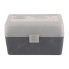 The MTM Case-Gard Flip Top Rifle Ammo Box features a durable, indestructible design, a secure Snap-Lock latch, and fits various calibers for reliable storage.