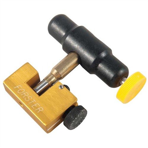 Achieve cartridge consistency with Forster's Hand Held Outside Neck Turner, featuring a carbide cutter and micrometer adjustment for precise wall thickness.
