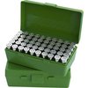 The MTM Case-Gard P-100 ammo box is perfect for handgun enthusiasts, featuring a scuff-resistant surface, stackable design, and a 25-year guaranteed latch.