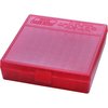 The MTM Case-Gard P-100 ammo box is ideal for storing 100 rounds of 38 SPL-357 Magnum, featuring a scuff-resistant surface, Snap-Lok latch, and 25-year guarantee.