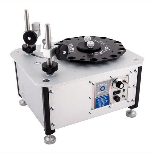 The BENCH-SOURCE Case Neck Annealing Machine refurbishes cartridge cases, enhancing accuracy and longevity, processing 500-600 cases per hour with adjustable heating.