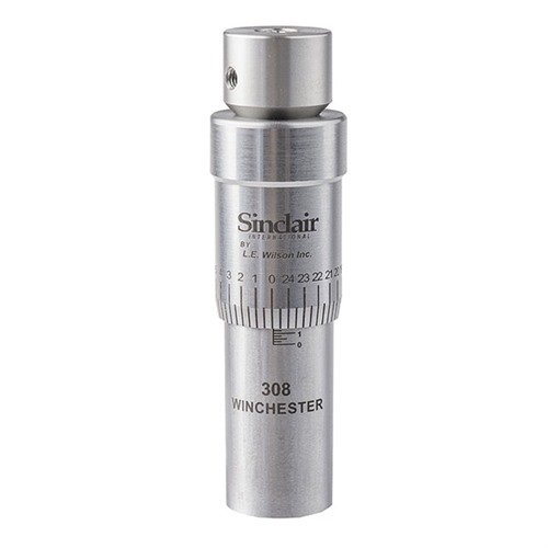 Experience precise bullet seating with the Sinclair Micro-Adjust Bullet Seater, featuring .0005” adjustments, stainless steel construction, and a graduated scale for repeatability.