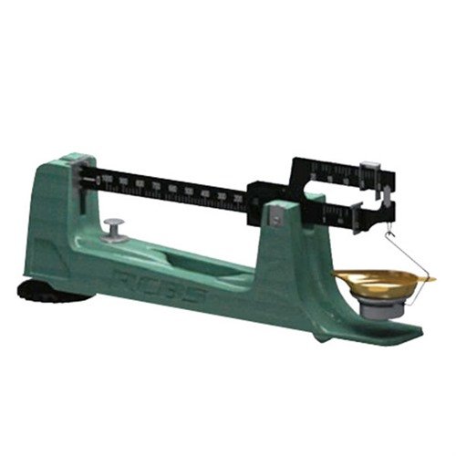 The RCBS M1000 Mechanical Scale features a 1,000-grain capacity, +/- 0.1-grain accuracy, magnetic damping for quick readings, and a metal tip-proof pan for easy loading.
