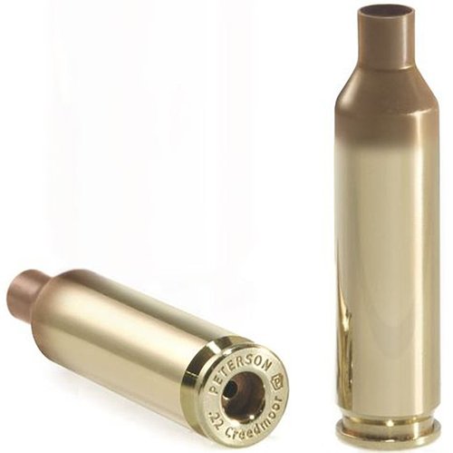 .22 Creedmoor brass by Peterson Cartridge offers low recoil, high accuracy, and enhanced durability for long-distance shooting, perfect for varmint hunting.
