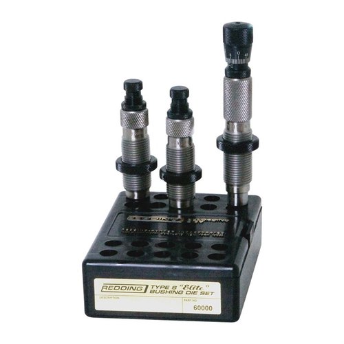 The Redding Type-S Elite Bushing Die Set offers precise neck tension control, enhanced accuracy, and consistency for 85 cartridges, ideal for serious handloaders.
