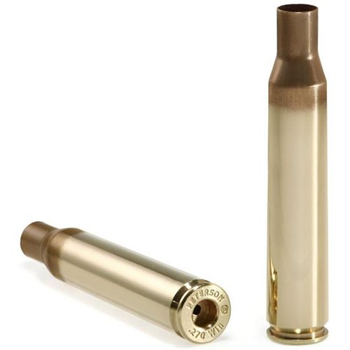 Experience unmatched precision with Peterson Cartridge's .270 Winchester Brass, featuring 50 annealed and cleaned casings in a durable plastic ammo box.