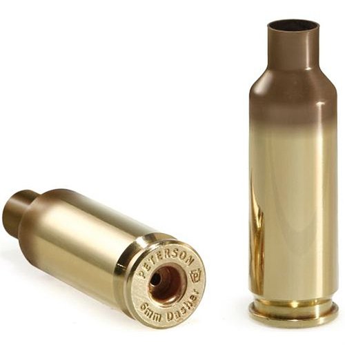 Experience unmatched precision and consistency with Peterson Cartridge's 6mm Dasher Brass, featuring annealed, cleaned casings in a durable ammo box.