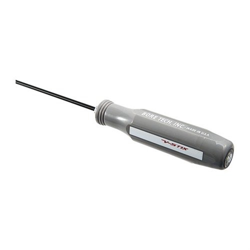 Bore Tech V-Stix features a durable steel core, ergonomic cushioned handle, and barrel-safe brass ferrules, offering quality cleaning without the high price.