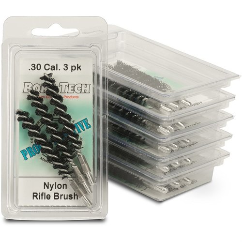 Bore Tech's Proof-Positive Nylon Bore Brushes feature double the bristles for enhanced scrubbing, non-brass cores to prevent copper fouling, and a shorter length for easier use.