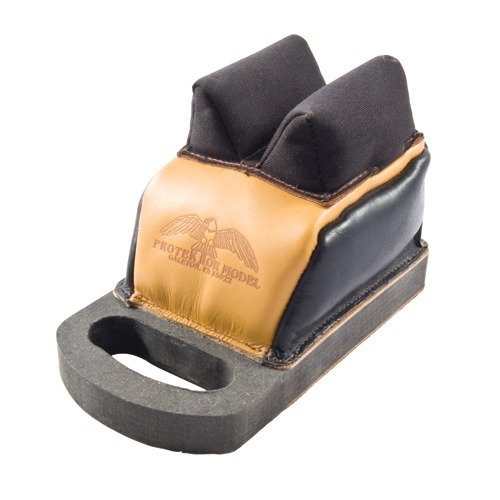 The Deluxe Protektor Rear Bag features a built-in handle, thick bottom for stability, and midsize ears for optimal stock support, perfect for F-class and field shooting.