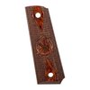 Enhance your Springfield 1911 with these Cocobolo Checkered Cross Cannon grips featuring a beveled mag well for a seamless look, sold individually.