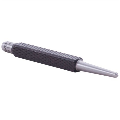 The STARRETT 5/32" Center Punch is 4" long with a 3/8" diameter body, perfect for staking socket-head cap screws securely to your firearm's bolt carrier.