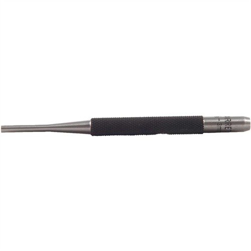 The Starrett Pin Punch Set features precision-ground, hardened tool steel for durability, ergonomic knurled grips, and clear size markings for efficient pin removal.