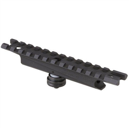 The Smith Enterprise Carry Handle Scope Mount offers a lightweight, quick-detach design that maintains access to iron sights, ensuring versatility and reliability.