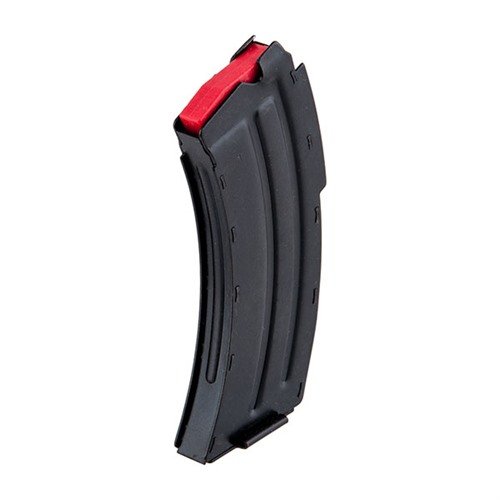 The SAVAGE MARK II 10 RD MAGAZINE is a durable, factory-made steel magazine for 22LR, featuring a sleek matte black finish and ready for reliable performance.