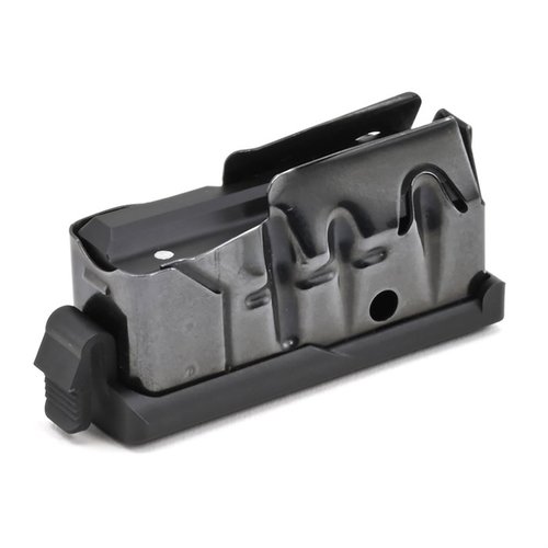 Enhance your shooting experience with the Savage Arms AXIS magazine, featuring a durable steel body, 4-round capacity, and compatibility with multiple calibers.