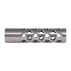 The Shrewd #1 Muzzle Brake 22 Caliber features 42 ports for reduced recoil and muzzle rise, enhancing shooting control and comfort for improved accuracy.