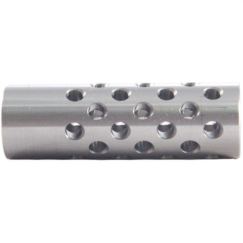The Shrewd #3 Muzzle Brake 22 Caliber features 42 ports for maximum recoil control, reducing felt recoil and muzzle rise, ideal for precision shooting.
