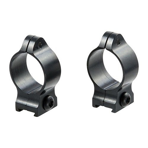 Talley 1" Medium Satin Blue Rings feature low-profile Torx® screws for secure, permanent scope mounting, crafted from durable steel with a sleek finish.