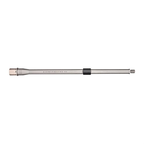 .223 Wylde barrel crafted from 416 Stainless Steel, featuring a bead blasted finish, Nickel Boron Coated M4 Feed Ramp, and 1:8 twist rate for superior performance.
