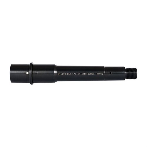 .300 Blackout 6" barrel crafted from 4150 Chrome Moly Vanadium steel, featuring QPQ corrosion resistance and a 1:7 twist rate for enhanced performance.
