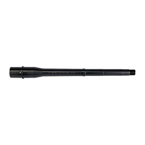 .308 Tactical Government Profile Barrel, 12.5", made from 4150 Chrome Moly Vanadium steel with QPQ finish, .750" gas block journal, and 1:10 twist rate.