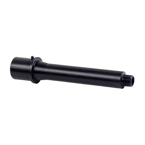 The 4.5" 9mm AR-15 barrel features durable 4150 Chrome Moly Vanadium steel, QPQ finish, and blowback operation, compatible with Colt/RR and Glock builds.