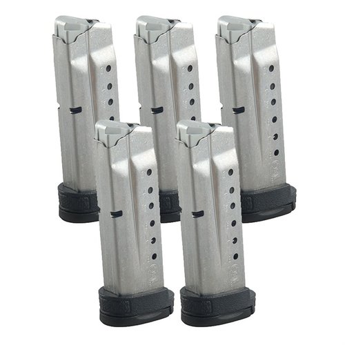 Upgrade your M&P Shield with these durable 9mm magazines, featuring 8-round capacity, steel construction, and extended base-plate for improved grip.
