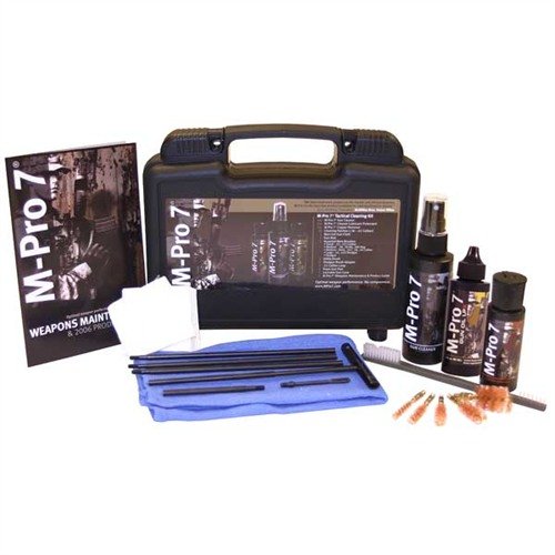 The M-PRO 7 Tactical Gun Cleaning Kit offers combat-tested cleaning solutions, including Gun Cleaner, Copper Remover, and Gun Oil LPX, all in a rugged, portable pack.
